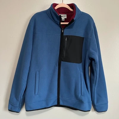 Colorado Outdoor Apparel Chaqueta Forrada de Vellón Azul Borgoña Cremallera Completa Mediana Difusa Foto 1 de 4