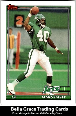 1991 Topps #480 James Hasty New York Jets NFL Football - Image 1 of 2