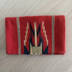 Vintage Chimayo Purse Wool Hand Woven Native American Clutch Silver Talon Zipper - Picture 1 of 21