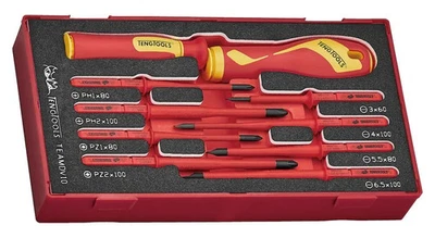 Teng TEAMDV10 Insulated Interchangeable Screwdriver Set 1000 Volt 10 Piece  TTAO - Image 1 of 2