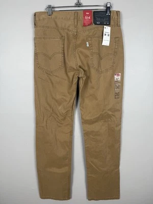 Pantalones para hombre Levis 514 rectos color caqui mostaza tostado 30X32 nuevos con etiquetas Foto 1 de 4