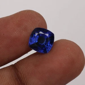Flawless Natural Blue Sapphire 7.50 Ct Square Faceted Cut Kashmir Loose Gemstone - Picture 1 of 6