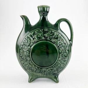 Vintage 1970s Russian USSR Green Ceramic Decanter Wine Jug - Picture 1 of 5