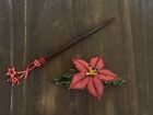 Handmade Guatemalan Beaded Flower Hair Accessory w/ Wooden Stick Gift