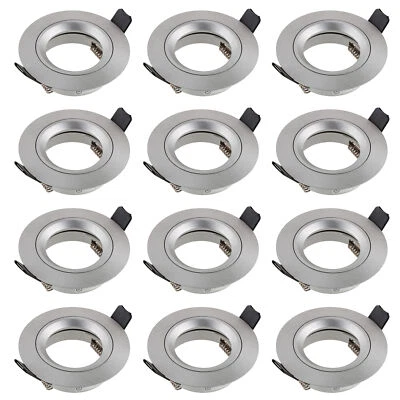 12x Einbau Strahler Rahmen gebürstet Decken Leuchten LED Halogen GU10 SEBSON - Bild 1 von 4