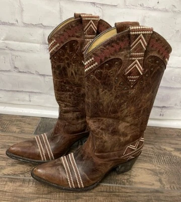 Botas de cuero Old Gringo Yippee Ki Yay media pantorrilla talla 7.5B vaquera rodeo Foto 1 de 4