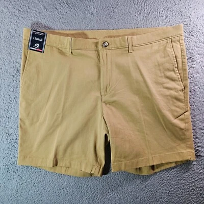 Nuevo con etiquetas Pantalones Cortos Informales Roundtree & Yorke Hombres 42 x 7" Elastizados Rectos Amarillo Marrón Foto 1 de 4