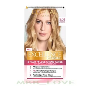 L'Oréal Paris Excellence Crème Permanent Hair Dye, 8.03 Beige Blonde - Picture 1 of 5