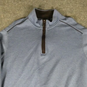 Cremieux Classics Pullover Herren XL hellblau Supima Cotton Quarter Zip Pulli - Bild 1 von 11