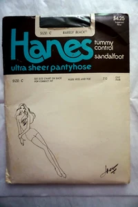 HANES 710 COLLANT ULTRA TRASPARENTE 'APPENA NERO'/TAGLIA C/NUOVO/NOS/USA - Foto 1 di 2