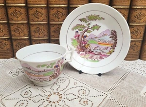 Hilditch c1820 Scottish Shepherd London Shape Teacup & Saucer (1) - Picture 1 of 10