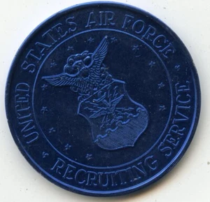 Mardi Gras Doubloon United States Air Force Recruiting Aluminum Aim High Blue - Picture 1 of 2