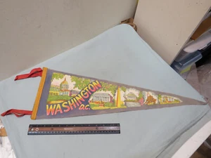 Vintage Washington DC Felt Pennant w/Various Memorials Pictured - Picture 1 of 4