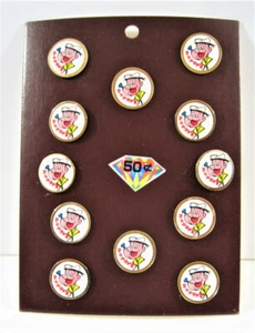 Vintage Popeye Comic Image Pin Display 12 On Card Old Stock - Picture 1 of 2