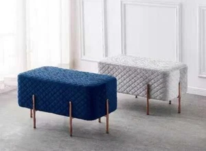 New H&S Modern Bedroom/Lounge Bench Chair Seat Velvet Finish - Picture 1 of 11