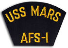 US Navy AFS-1 USS Mars Combat Stores Ship Cap Patch Iron-On *New*