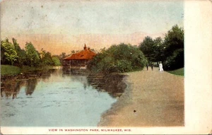 Milwaukee, WI - View in Washington Park Postcard DB Posted c. 1907 - Picture 1 of 2