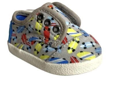 Toddler  TOMS Paseo skateboard Graphics Drizzle Grey Sneaker Shoes slip On SZ 3 - Image 1 of 4