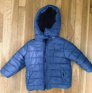 Losan Of Spain Toddler Size 3 Quilted Puffer Royal Blue Coat Detachable Hood - Picture 1 of 11