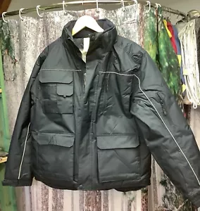 B&C Work Mens Security DIY Heavy Duty Durable Multi Pocket , Quilted Bomber Coat - Picture 1 of 3