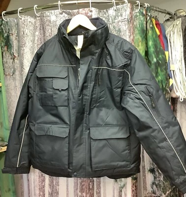 B&C Work Mens Security DIY Heavy Duty Durable Multi Pocket , Quilted Bomber Coat - Image 1 of 3