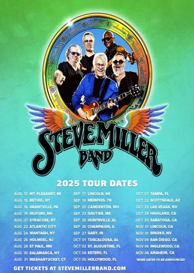 Steve Miller Band 2025 North American Tour Poster