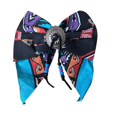 Bufanda con lazo Southwestern Slide Bolo Corbata Concho Bandana con cuentas Negro Turquesa Foto 1 de 4