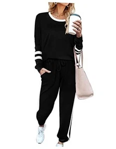 Sweatsuit for Women 2 Piece Outfits for Womens Crewneck Small 2a-black - Picture 1 of 6