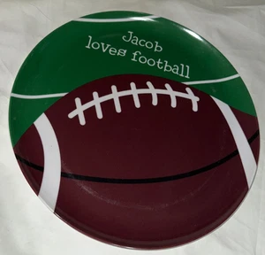 Jacob Loves Football Personalized Plate - Picture 1 of 4