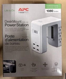 APC Essential SurgeArrest 6-out Surge Protector w/USB 120V White PE6U4W - Picture 1 of 2