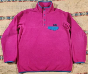 Chaqueta polar vintage Patagonia para mujer Synchilla polar Snap-T rosa azul XL - Imagen 1 de 10