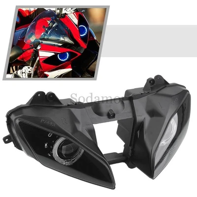 Faro delantero ojo de ángel diablo proyector HID lámpara halógena apto para Yamaha YZF R6 Foto 1 de 4