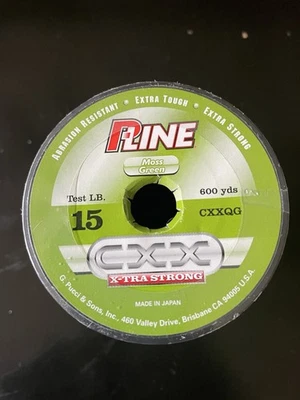 Carretel de pesca P-Line CXX-Xtra forte 1/4 tamanho 600 jardas 15 libras, verde musgo novo! - Imagem 1 de 4