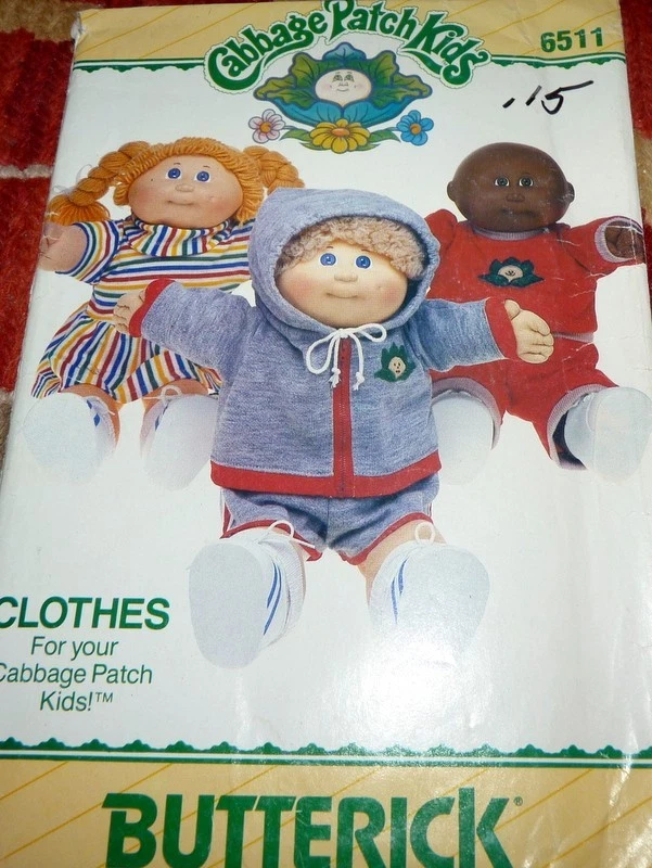 * VTG 1980s CABBAGE PATCH KIDS Clothing for 16" Doll Butterick Sewing Pattern FF - Image 1 of 1