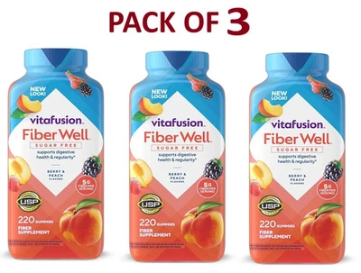 3 PACK - Vitafusion Fiber Well Gummies (220 ct.) {Total 660 Gummies} FAST SHIP - Image 1 of 4