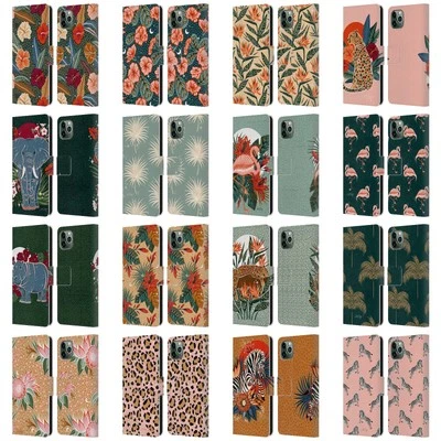 CAT COQUILLETTE TROPICAL WILDLIFE LEATHER BOOK WALLET CASE FOR APPLE iPHONE - Image 1 of 4