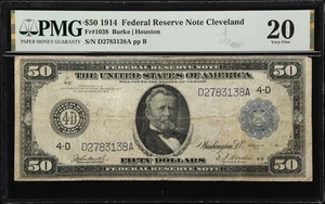 Fr. 1038. 1914 $50 Federal Reserve Note. Cleveland. PMG Very Fine 20. - Picture 1 of 2