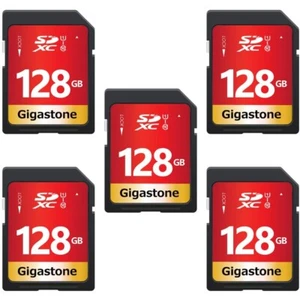 Gigastone 128GB SD Card 5PK Memory Card, UHS-I U1, Full HD for Canon Nikon Sony - Picture 1 of 7