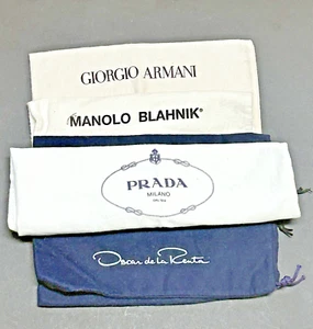 4 BOLSAS DE ALMACENAMIENTO DE POLVO DE DISEÑO VINTAGE ARMANI MANOLO BLAHNIK PRADA DE LA RENTA - Imagen 1 de 8
