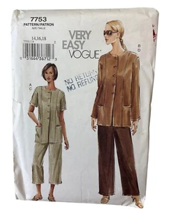 Vogue 7753 Misses Petite Tunic & Pants Pattern Sizes 14-18 - Picture 1 of 10