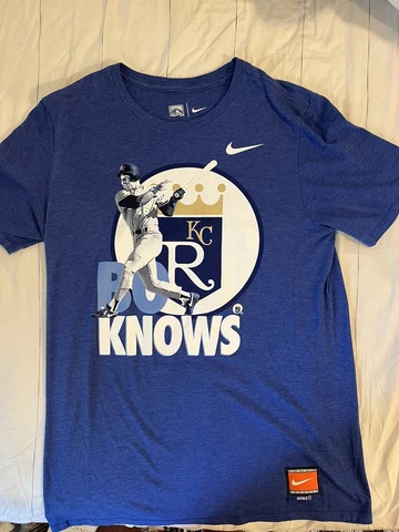 Kansas City Royals Bo Jackson Bo Knows Nike Cooperstown Shirt Mens Medium Blue Cover