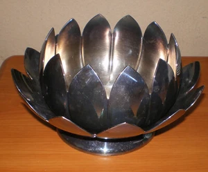 Vintage REED & BARTON 3002 Water Lily Lotus Flower Silver Plated Nesting BOWLS - Picture 1 of 18