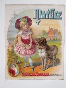 Letrero de tabaco para fumar perro Duke Sons, May Lee de Cosack Litho Buffalo NY, 1882, TX - Imagen 1 de 9