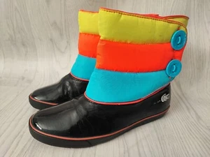 LACOSTE WINTER SNOW BOOTS WOMENS LADIES BUTTON SIDE SHOES MULTICOLOUR UK 5 RARE - Picture 1 of 20
