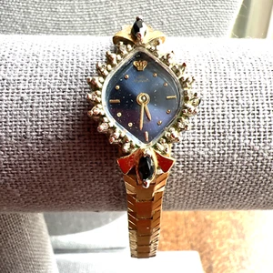 VTG JULES JERGENSEN DIAMOND & SAPPHIRE LADIES WATCH; Beautiful - Picture 1 of 18