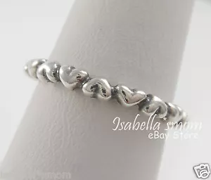 Forever Love Autentico PANDORA Argento Cuori Accatastabile Fedina 5/50 190837 - Foto 1 di 3