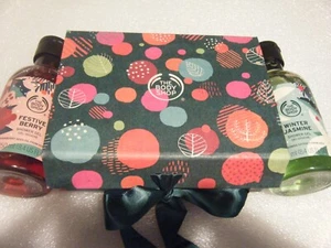 BODY SHOP FESTIVE BERRIES + WINTER JASMINE SHOWER GELS - GIFT BOXED - NEW - Picture 1 of 2