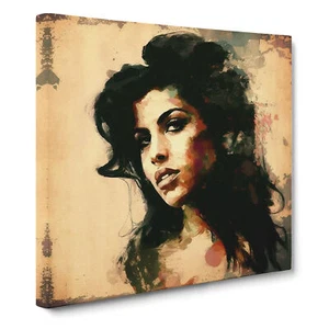 Amy Winehouse Vintage Art Canvas Wall Art Print Framed Picture Decor Dining Room - Picture 1 of 4