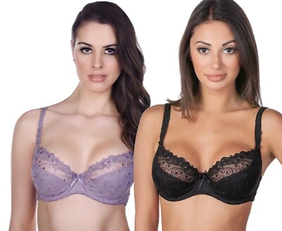 Alegro Lingerie Dreamweaver Unlined Underwire Plunge Bra 9025A BLACK or SEA FOG - Image 1 of 4