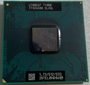 INTEL CELERON MOBILE DUAL-CORE LF80537 T1400 SLAQL 1.73/512/533 7742A580 CPU - Picture 1 of 1